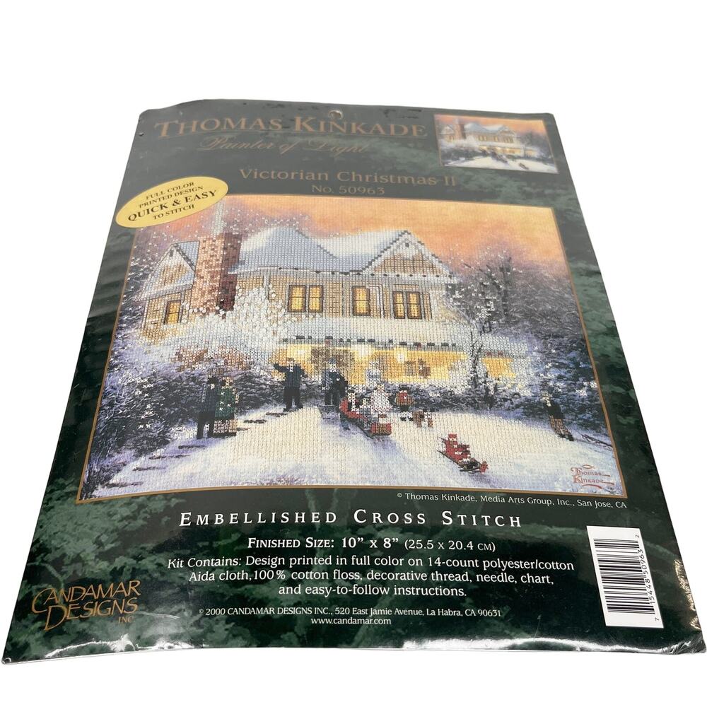Candamar Designs Thomas Kinkade Victorian Christmas II Cross Stitch 50963 New